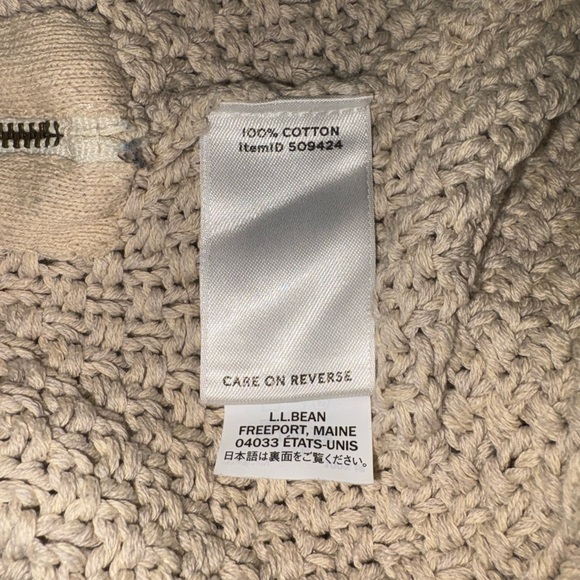 L.L. Bean Signature 100% Cotton Fisherman Cable-Knit Chunky Sweater Medium - Picture 6 of 10